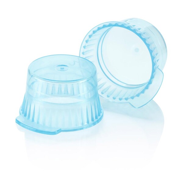 Globe Scientific Cap, Snap, 13mm, PE, for 13mm Glass and Evacuated Tubes and 12mm Plastic Test Tubes, Blue, 1000PK 113143B - main